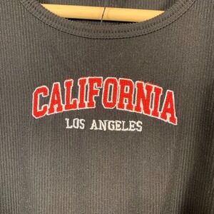 Better‎ Together Black Ribbed Tank Top Los Angeles California Women's Large